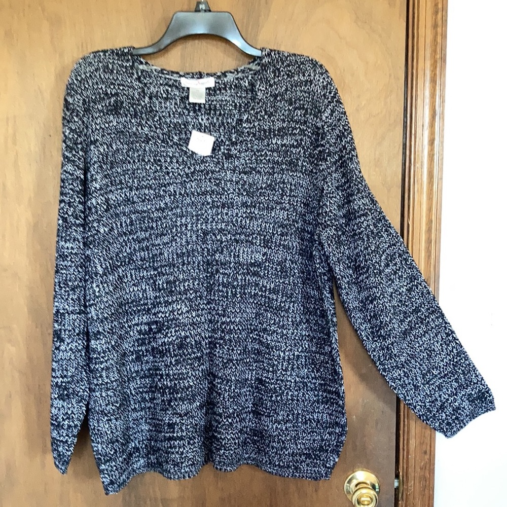 Hasting & Smith v neck pullover sweater black combo 3X - Picture 10 of 14